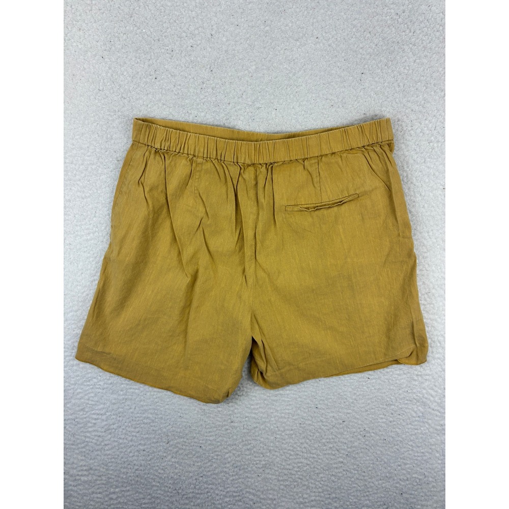 Theory Linen Shorts Pull On Women's 10 Navy Yellow Casual Summer Lot 2 Flaw - Picture 16 of 16
